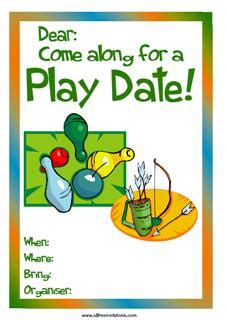 play date invitations   invitations