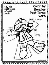 Past Tense Verbs Color Irregular Regular sketch template