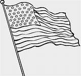 Flag American Coloring Waving Drawing July States 4th Pages United America Outline Flying Outlines Getdrawings Printable Usa Flags Preschool Color sketch template