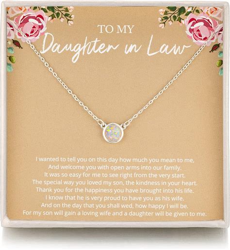 Rarelove Daughter In Law Necklace 925 Sterling Silver White Opal