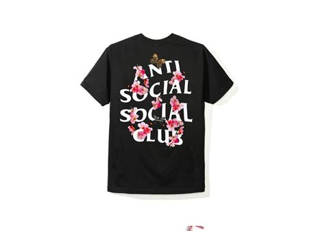 anti social social club assc kkoch tee black kickstw