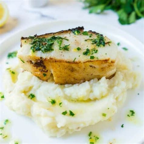 Pan Seared Chilean Sea Bass With Herb Butter Sauce Get On My Plate