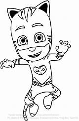 Catboy Coloring Pages Printable Getcolorings Color Pj Jump sketch template