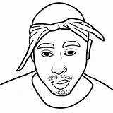 Tupac Shakur 2pac Rapper Cardi Thecolor Xcolorings Vynil Lineart sketch template