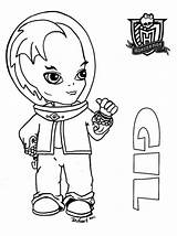 Monster High Coloring Pages Dolls Gil Baby Library Clipart sketch template