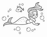 Mermaid Coloring Magical Coloringcrew sketch template