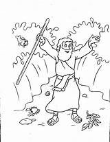 Sea Red Moses Parting Kids Coloring Pages Craft Crafts Bible sketch template