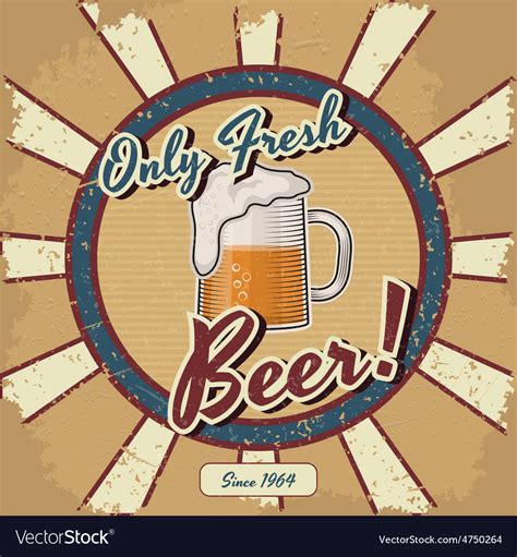 Retro Beer Poster Vintage Poster Template Vector Image