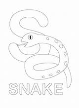 Coloring Pages Alphabet Snake sketch template