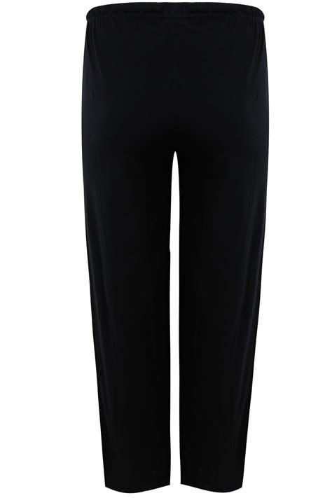 black basic cotton pyjama trousers plus size 16 to 32