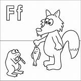 Coloring Pages Letter Alphabet Coloringpages4u Fish Frog Fox Flute Preschool sketch template