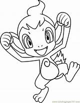 Chimchar Coloring Azurill Pokémon Coloringpages101 sketch template
