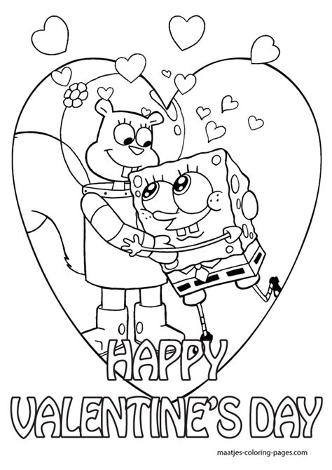 spongebob valentines day coloring pages  kids