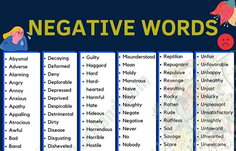 negative verbs list