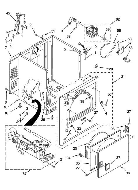 cabinet parts diagram parts list  model wgdsq whirlpool parts dryer parts