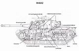M48 Patton Risszeichnung Kampfpanzer Cutaway Panzers Dewiki Veiculos Militares Armamentos sketch template