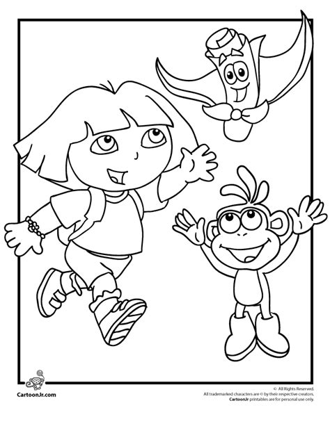 nick jr dora coloring pages coloring home