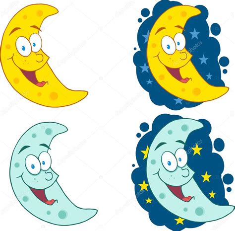 happy moon character stock vector  hittoon