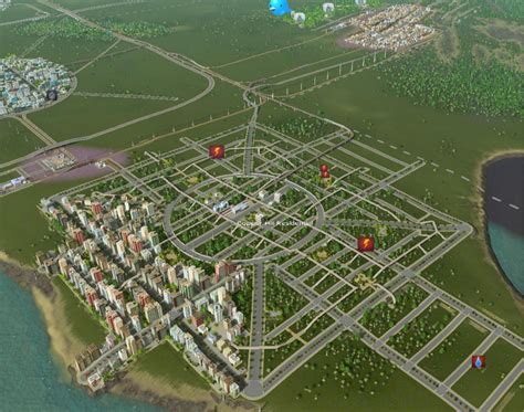 square block road network city skylines game city maps design city