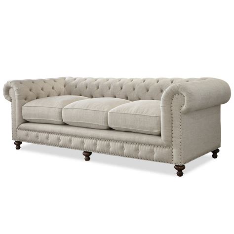 berkeley  tufted linen upholstered chesterfield sofa zin home