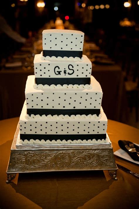Black And White Four Tier Wedding Cake