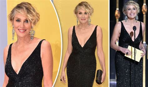 Sharon Stone 58 Oozes Sex Appeal As She Flaunts Cleavage