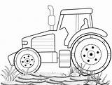 Tractor Coloring Pages Cartoon Teach Literacy Farm sketch template