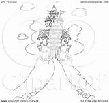 Castle Outline Hill Coloring Illustration Royalty Clip Pushkin Vector Clipart sketch template