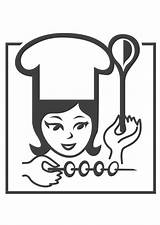 Chef Female Coloring Pages Printable Large Edupics sketch template
