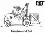 Coloring Pages Truck Cat Caterpillar Lift Powered Engine sketch template