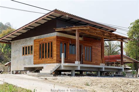 wood  concrete house design ideas