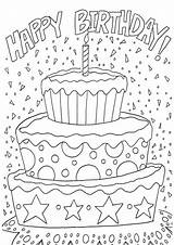 Coloring Pages Birthday Celebration Happy sketch template