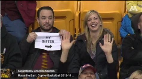 brother s kiss cam stunt goes viral video abc news