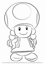 Toadette Mario Super Draw Toad Drawing Step Drawingtutorials101 Tutorials Drawings Easy Cartoon Silhouette Games Getdrawings sketch template