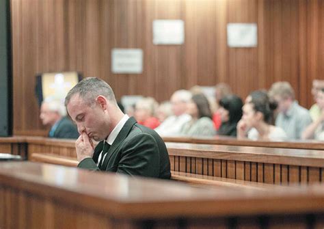 South African Paralympic Athlete Oscar Pistorius Sits In