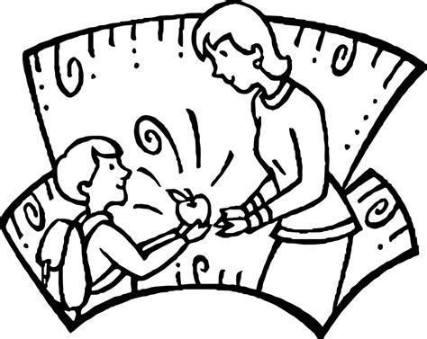 apple gift  teacher coloring page wecoloringpagecom