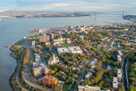 york city boroughs staten island aerial viewwith  verrazano