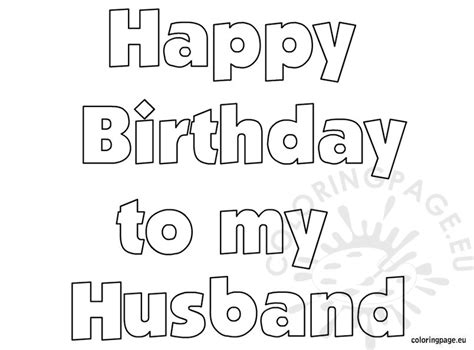 happy birthday husband coloring page coloring page