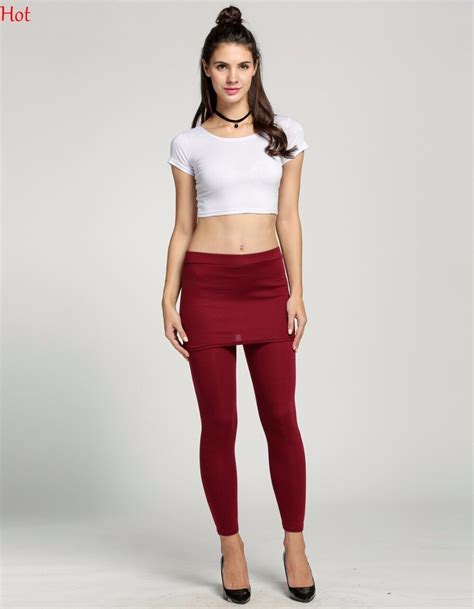 false two piece leggings with mini skirts pantskirt women clothing slim