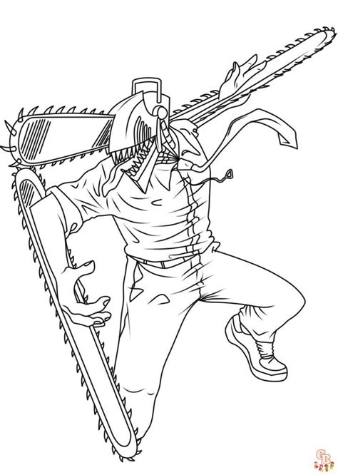 chainsaw man coloring pages gbcoloring