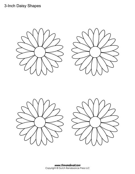 printable daisy templates daisy shape flower pdfs