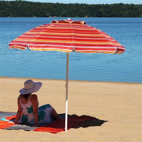 sunnydaze  foot beach umbrella  uv protection  tilt malibu dream walmartcom