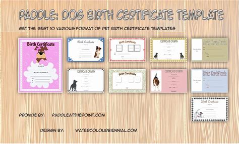 dog birth certificates templates lovely pet birth certificate