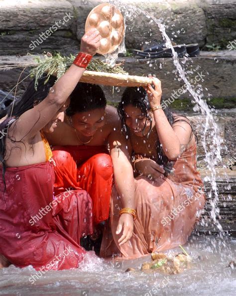 Nepalese Women Take Traditional Holy Bath Before Editorial