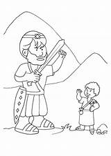 Goliath David Coloring Pages Story Kids sketch template