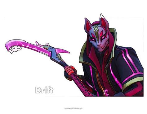 fortnite drift coloring page cool coloring pages anime anime art