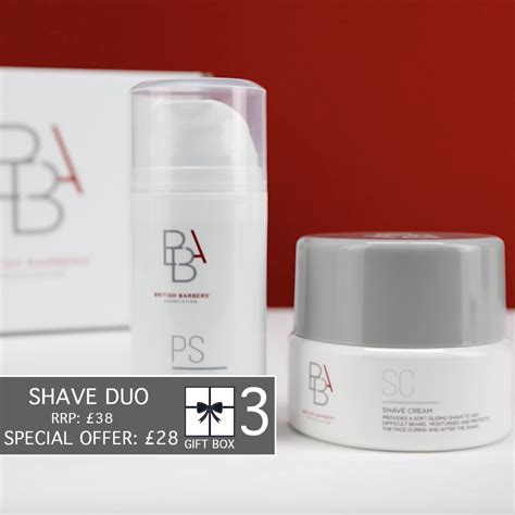 shave duo gift box male grooming british barbers association
