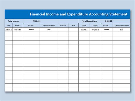 excel  financial income  expenditure accounting statementxlsx wps  templates