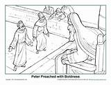 Peter Coloring John Boldness Pages Preached Jail Bible Kids School Sunday Jesus Activities Sanhedrin Before Color Apostle Story Crafts Acts sketch template