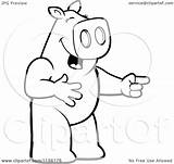 Pig Laughing Cartoon Pointing Clipart Outlined Coloring Vector Cory Thoman Regarding Notes sketch template